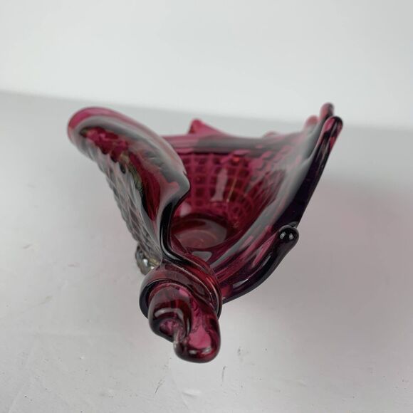 VTG Rossi Glass Candy Dish Fine Art Hand Blown Signed Rare Red Trinket Oval - Picture 7 of 13